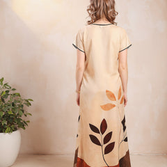 Rayon Tropical Print Maxi / Night Gown For Women, Free Size