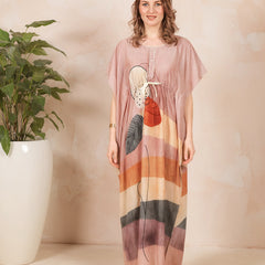 Rayon Printed Kaftan Nighty / Night Gowns For Women