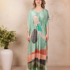 Rayon Printed Kaftan Nighty / Night Gowns For Women