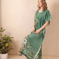 Rayon Printed Kaftan Nighty / Night Gowns For Women