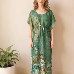 Rayon Printed Kaftan Nighty / Night Gowns For Women