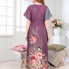 Rayon Printed Kaftan Nighty / Night Gowns For Women