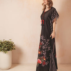 Rayon Printed Kaftan Nighty / Night Gowns For Women