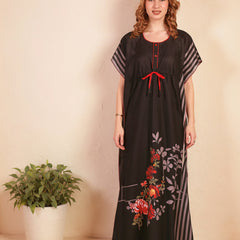 Rayon Printed Kaftan Nighty / Night Gowns For Women