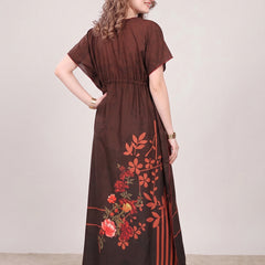 Rayon Printed Kaftan Nighty / Night Gowns For Women