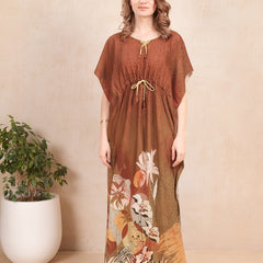 Rayon Printed Kaftan Nighty / Night Gowns For Women