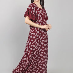 Be You Leaf Printed Maxi Nightdress