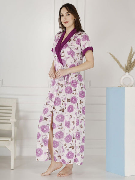Be You Women Printed Maxi Nightdress