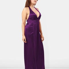 Be You Halter Neck Sleeveless Satin Maxi Nightdress