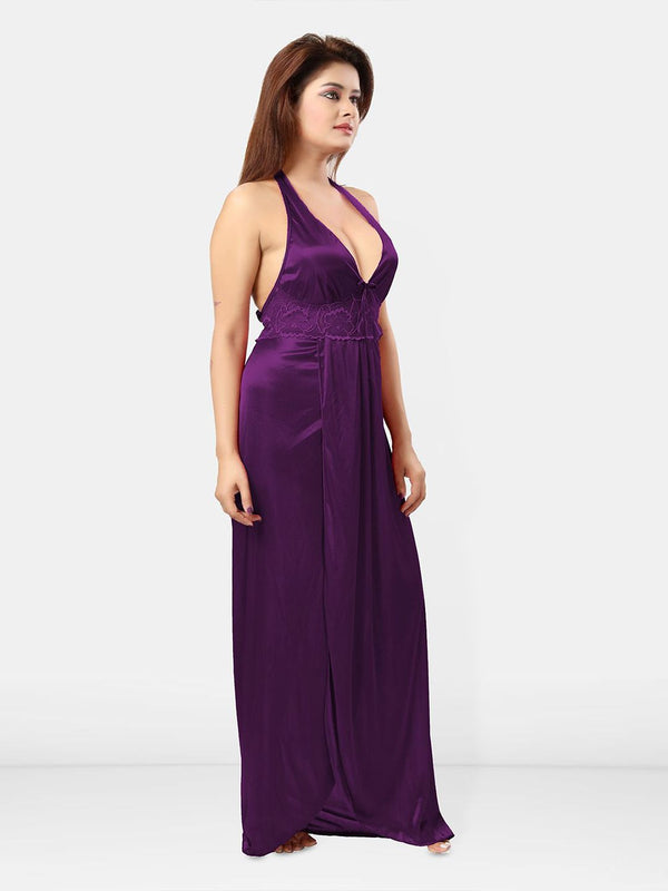 Be You Halter Neck Sleeveless Satin Maxi Nightdress