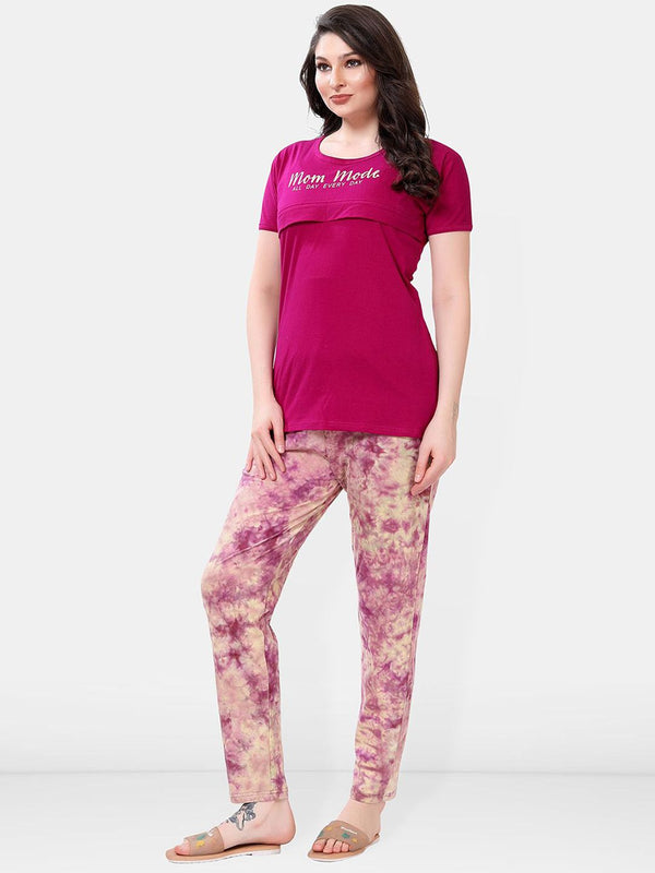Be You Women Tie and Dye Printed Night suit