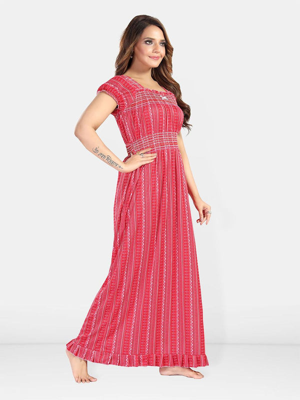 Be You Women Printed Maxi Nightdress