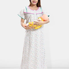 Be You Women Printed Maxi Nightdress