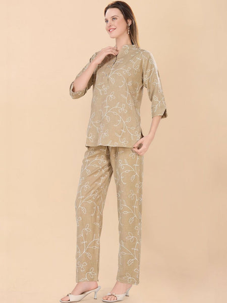 Be You Embroidered Top With Trousers Co-Ords