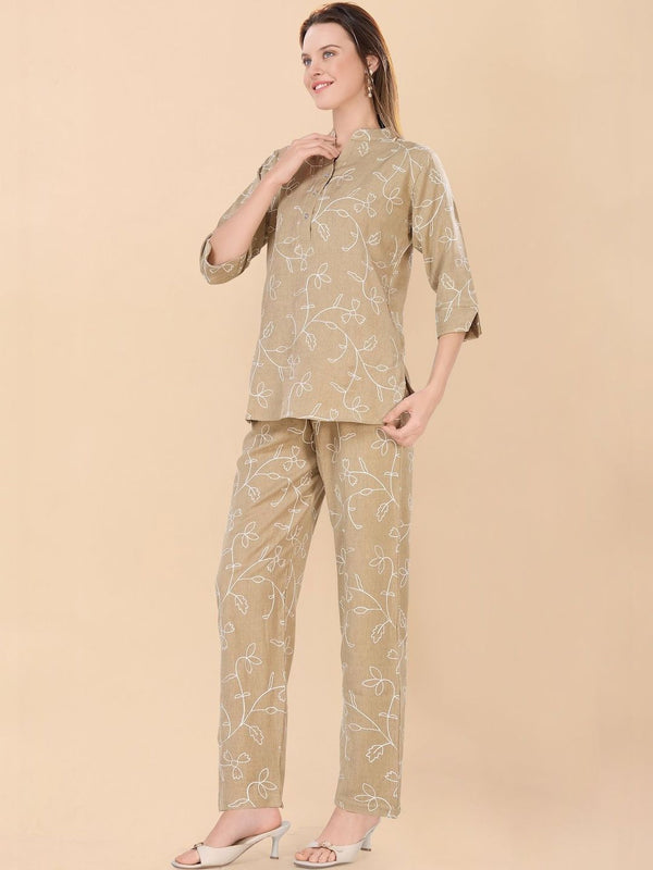 Be You Embroidered Top With Trousers Co-Ords