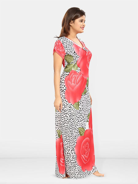 Be You Women Printed Maxi Nightdress