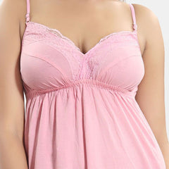 Be You Women Shoulder Strap Knee Length Empire Nightdress