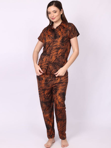 Be You Women Printed Satin Night suit