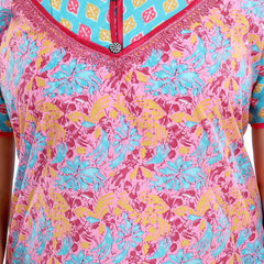 Be You Women Printed Pure Cotton Maxi Nightdress
