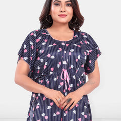 Be You Women Conversational Printed  Kaftan Maxi Nightdress