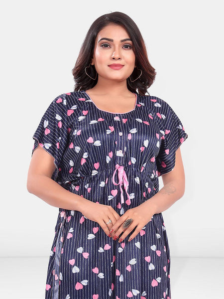 Be You Women Conversational Printed  Kaftan Maxi Nightdress
