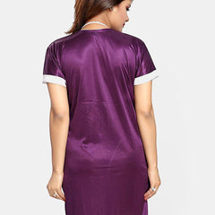 Be You Women Satin Nightwear Set-4 Pcs