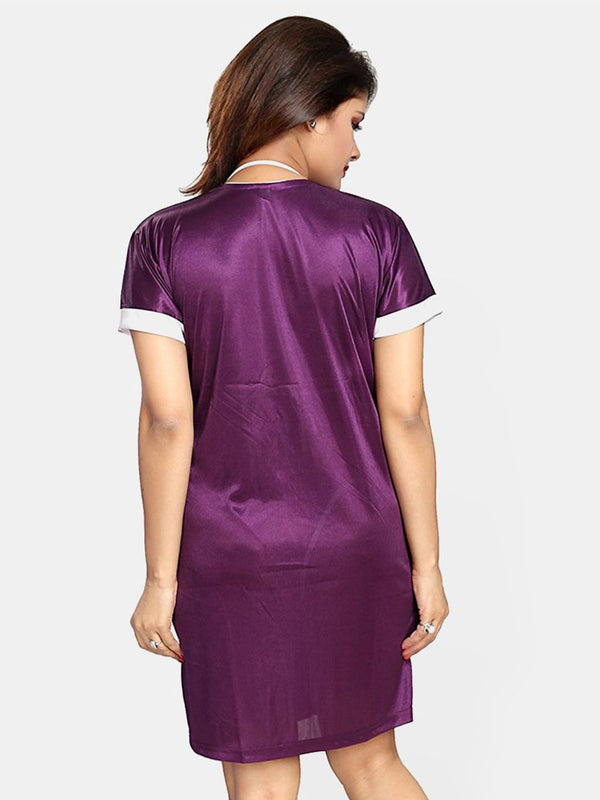 Be You Women Satin Nightwear Set-4 Pcs