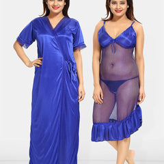 Be You V-Neck Solid Maxi Wrap Nightdress