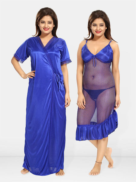 Be You V-Neck Solid Maxi Wrap Nightdress