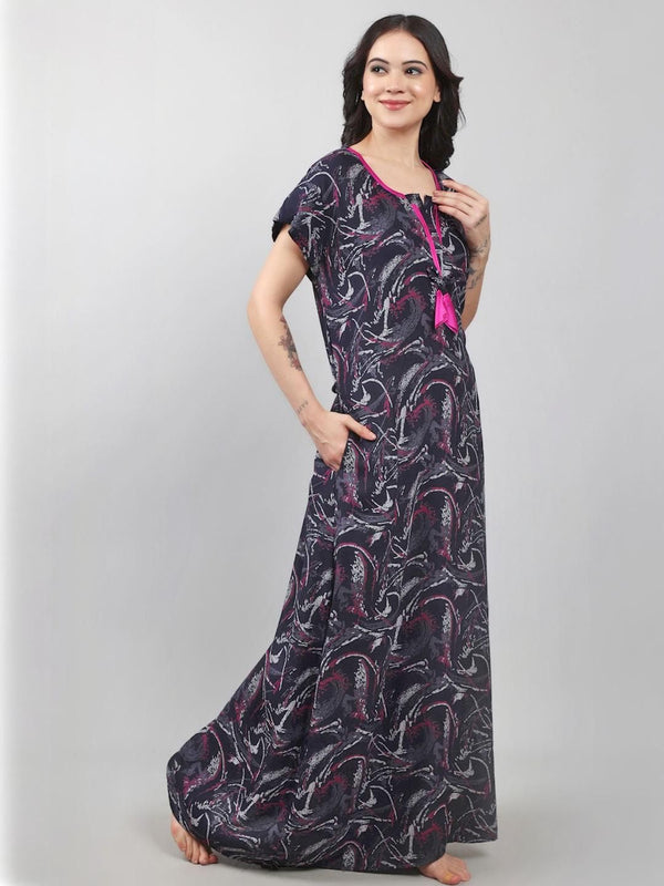 Be You Alpine Abstract Printed Maxi Nightdress