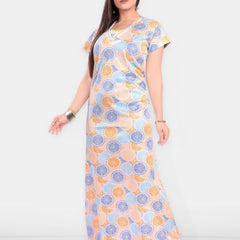 Be You Printed Women Tropical Printed Maxi Sweat Nightdress