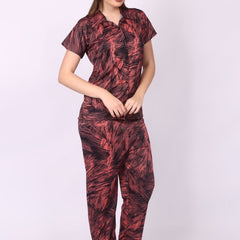Be You Women Abstract Printed Shirt & Pyjama Night suit