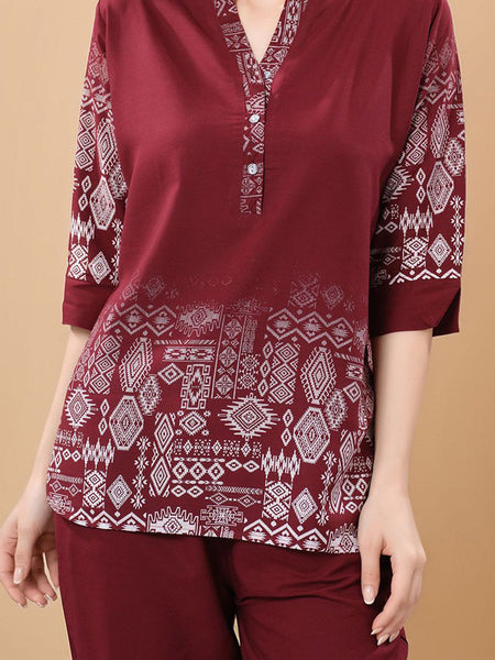 Be You Printed Mandarin Collar