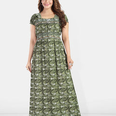 Be You Printed Smocked Maxi Nightdress