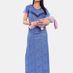 Be You Printed Satin Maternity Maxi Nightdress