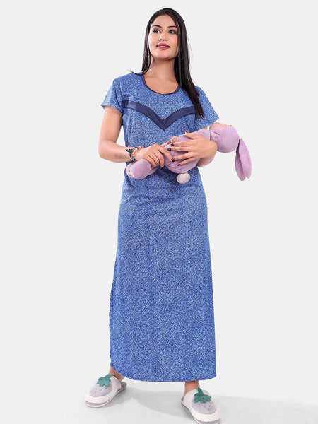 Be You Printed Satin Maternity Maxi Nightdress