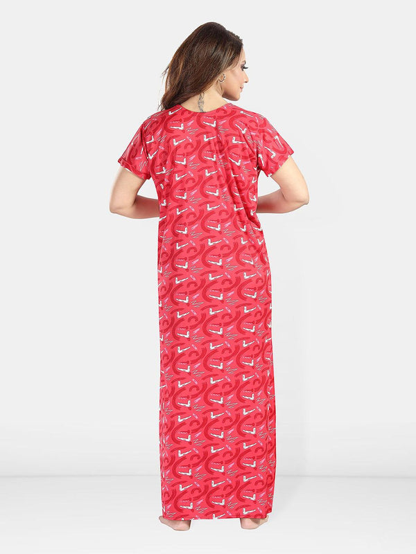 Be You Women Printed Maxi Nightdress