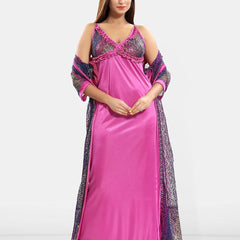 Be You Set of 2 Satin Maxi Wrap Nightdress