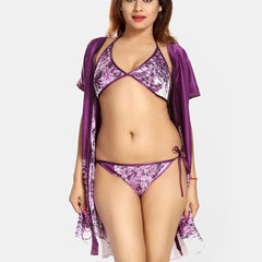 Be You Satin Floral Printed Nightwear Set