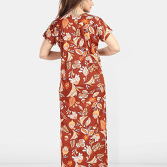 Be You Womjenb Maternity Floral Printed Maxi Nightdress