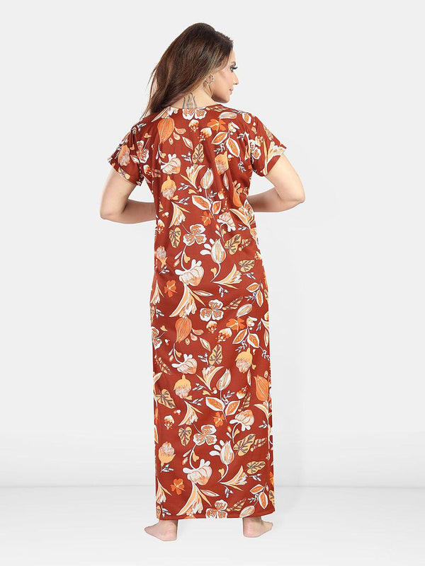 Be You Womjenb Maternity Floral Printed Maxi Nightdress