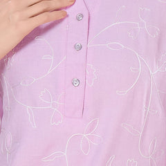 Be You Embroidered Top With Trousers Co-Ords