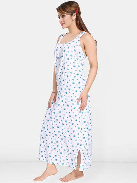 Be You Women Printed A-line Maxi Nightdress