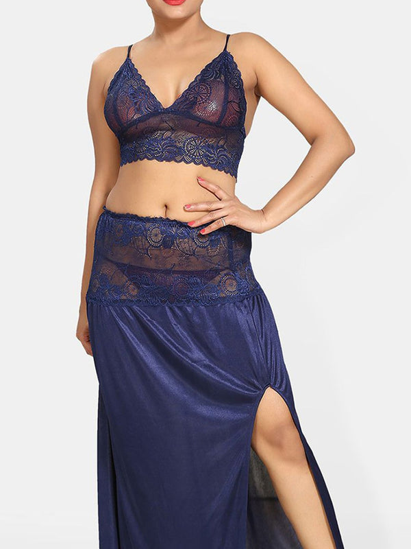 Be You Women Shoulder Straps Maxi Sweat Nightdress