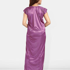 Be You Women Printed V-Neck Maxi Nightdress with Robe