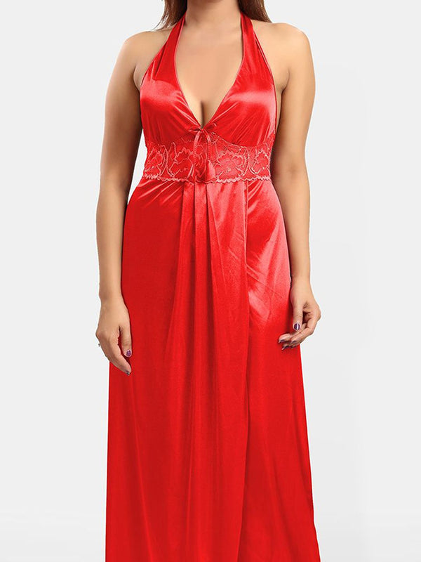 Be You Halter Neck Satin Maxi Nightdress