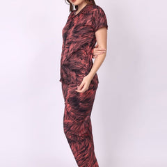 Be You Women Abstract Printed Shirt & Pyjama Night suit