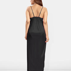 Be You Women Sleeveless Satin Maxi Nightdress