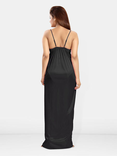 Be You Women Sleeveless Satin Maxi Nightdress