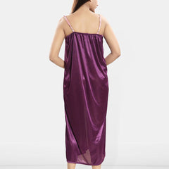 Be You Embroidered Satin Maxi Nightdress With Robe